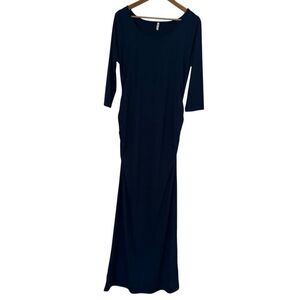 Mother Bee Maternity Navy Knit Long Sleeve Dress. Sz L. Great Condition!